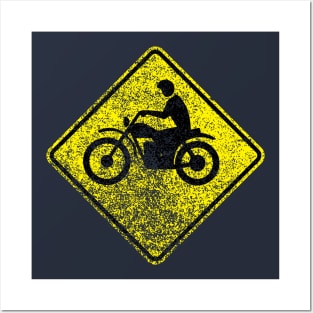 Motorcycle Xing (distressed) Posters and Art